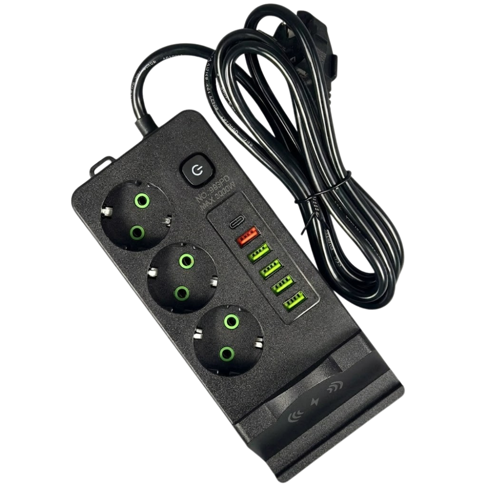 Power Socket 993PD мережевий фільтр з бездротовою зарядкою